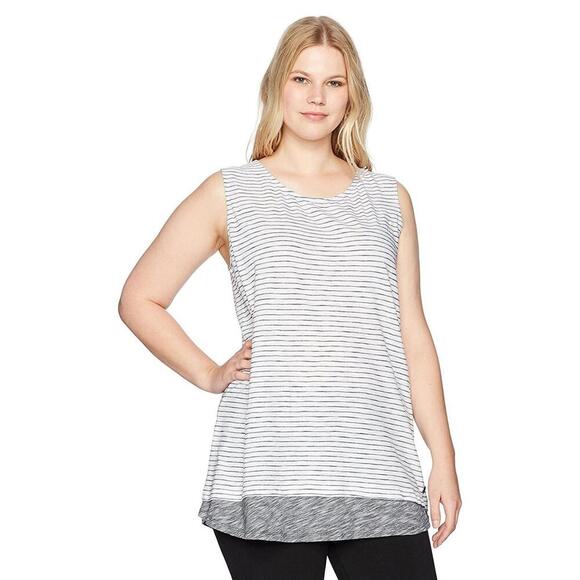 Calvin Klein Womens Plus Size Slub Jersey Criss Cross Tank Size 1X - Picture 1 of 2